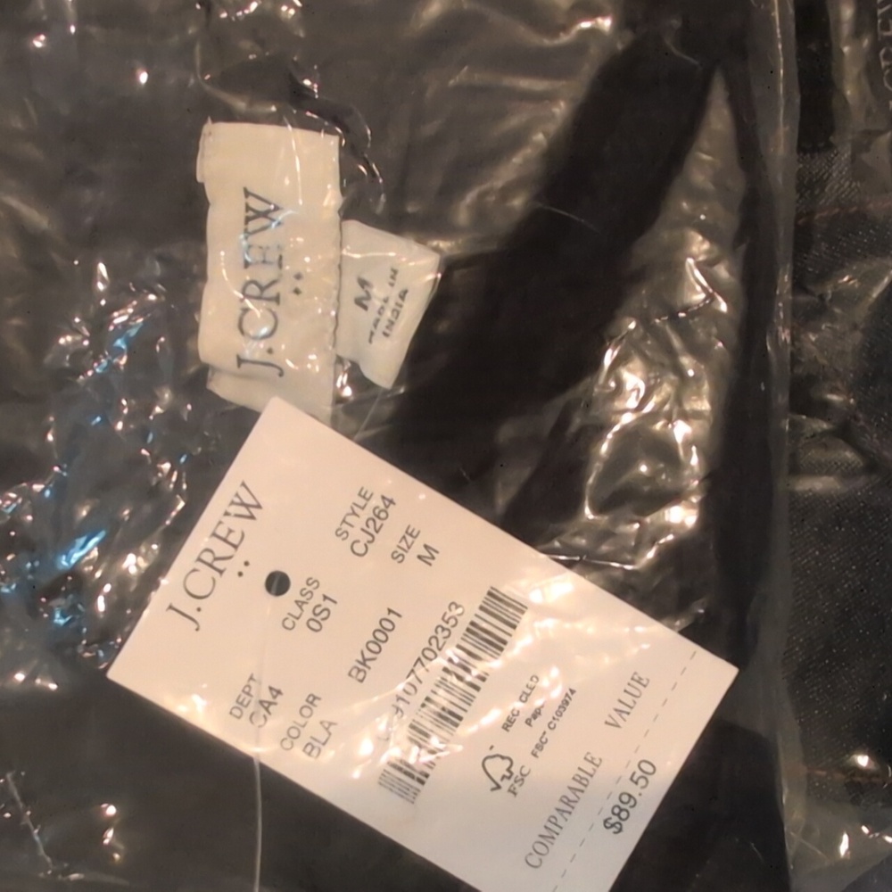 J Crew Factory Ribbed-knit mixy dress CJ264 Size M NWT Black Capsule Wardrobe - Picture 6 of 6